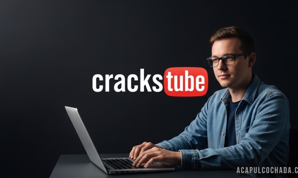 Illustration showing a computer screen with warning symbols, highlighting security and legal risks of cracked software platforms like crackstube.