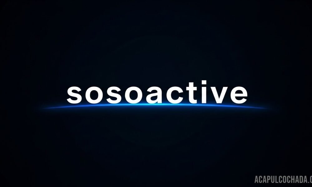 Illustration showing the word sosoactive with social media icons, representing moderate online activity and casual digital engagement.