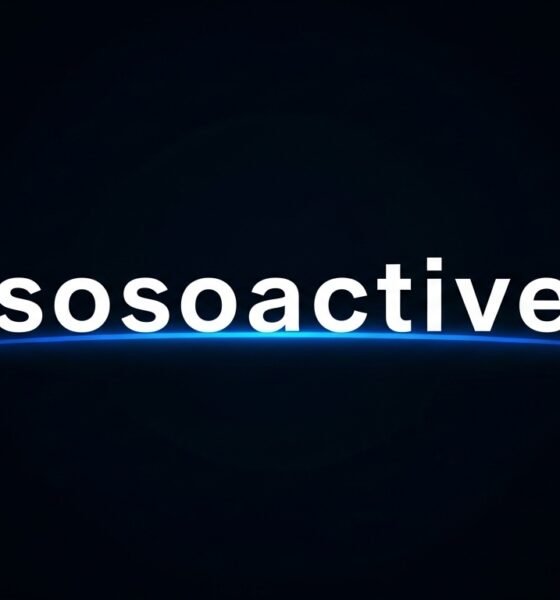 Illustration showing the word sosoactive with social media icons, representing moderate online activity and casual digital engagement.